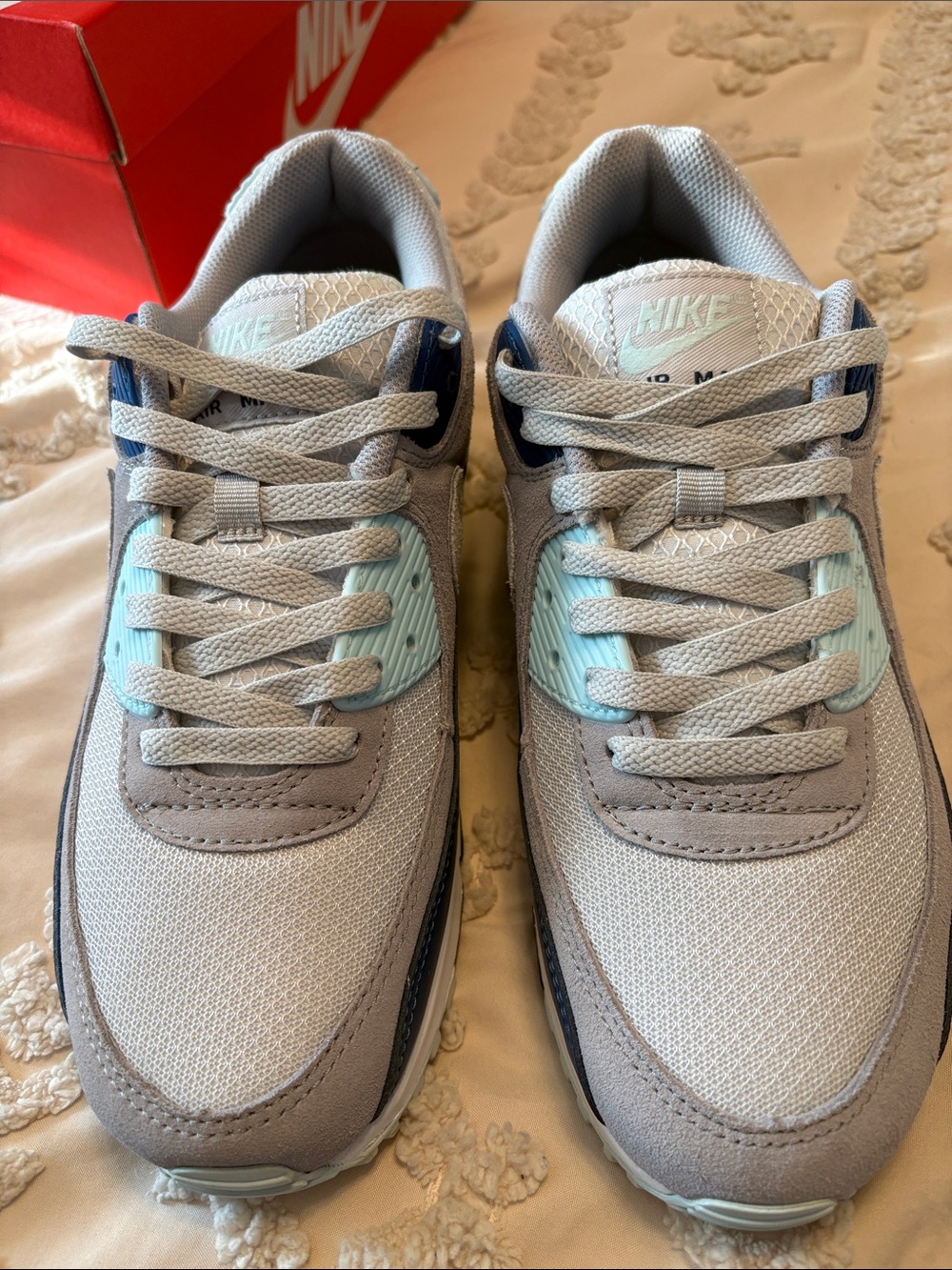 Nike Light Gray and Mint Green Air Max Sneakers